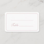 ピンクのバプテスマのシンプルなフローラルクロス プレイスカード (正面)