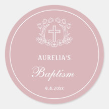 ピンクのバプテスマのシンプルなフローラルクロス