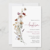 ピンクのバプテスマの野花 招待状 (正面)