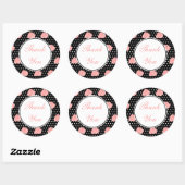 ピンクのバラありがとうシール ラウンドシール (シート)