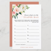 ピンクのバラおむつバッグシャワーゲームに何がある (正面/裏面)