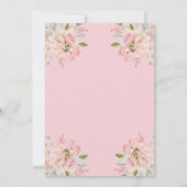 ピンクのバラおよびばら色の金ゴールドの原稿|の写真の洗礼 サンキューカード (裏面)