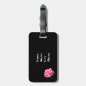 ピンクのバラおよびシェブロンの荷物のラベル ラゲッジタグ (裏面縦)