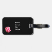 ピンクのバラおよびシェブロンの荷物のラベル ラゲッジタグ (裏面横)