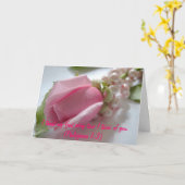 ピンクのバラおよび真珠 カード (黄色い花)