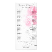 ピンクのバラかわいい女の子の髪の美しい価格リストQR ラックカード (正面)