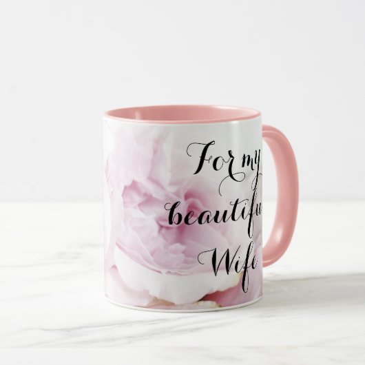 ピンクのバラかわいらしのフローラで マグカップ (正面右)