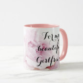 ピンクのバラかわいらしフローラの私の美しいガールフレンド マグカップ (正面右)