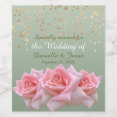 ピンクのバラがソフトセージに ワインラベル (シングルラベル)