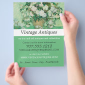 ピンクのバラが付いた花瓶ファンゴッホアンティーク店 チラシ (手)