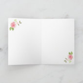 ピンクのバラが付いている乳癌の勇気付けられるカード カード (内部)