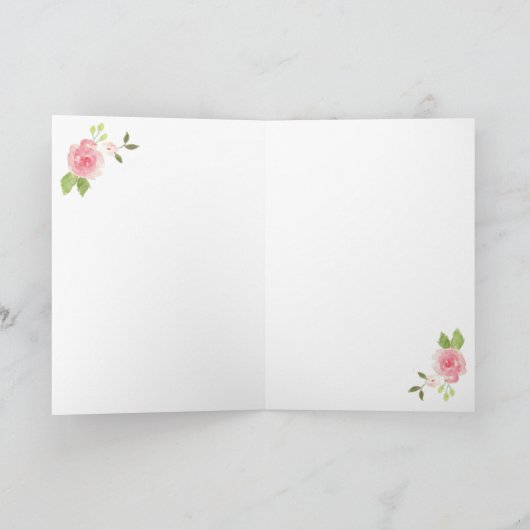 ピンクのバラが付いている乳癌の勇気付けられるカード カード (内部)