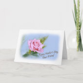 ピンクのバラが付いている友人の母の日カード シーズンカード (正面)
