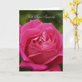 ピンクのバラが付いている悔やみや弔慰カード カード (黄色い花)