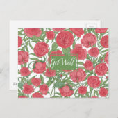 ピンクのバラが元気なポストカード ポストカード (正面/裏面)