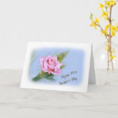 ピンクのバラが咲く母の日のカード カード (黄色い花)