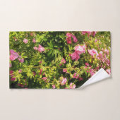 ピンクのバラが咲く バスタオルセット (ハンドタオル)