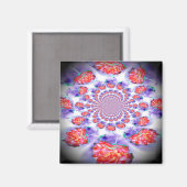 ピンクのバラが渦巻く マグネット (正面/裏面)