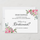 ピンクのバラが私の花嫁のカードになる 招待状 (裏面)