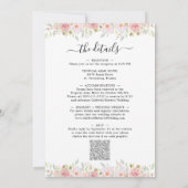 ピンクのバラが緑を育て結婚る 招待状 (裏面)