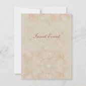 ピンクのバラが美しい結婚式の婚約 招待状 (裏面)