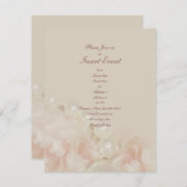 ピンクのバラが美しい結婚式の婚約 招待状 (正面/裏面)