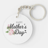 ピンクのバラでお母さんの日を楽しむ|キーチェーン キーホルダー (裏面)