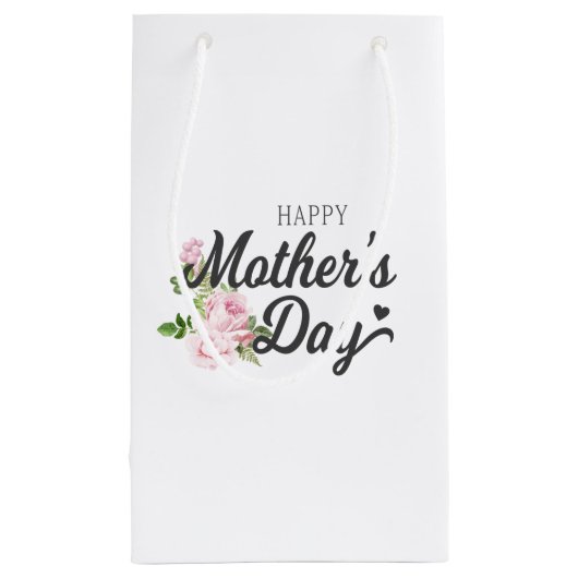 ピンクのバラでお母さんの日を楽しむ|抱き枕 スモールペーパーバッグ (裏面)