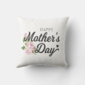 ピンクのバラでお母さんの日を楽しむ|装飾用クッション クッション (裏面)