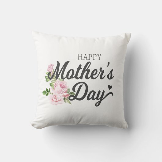 ピンクのバラでお母さんの日を楽しむ|装飾用クッション クッション (正面)