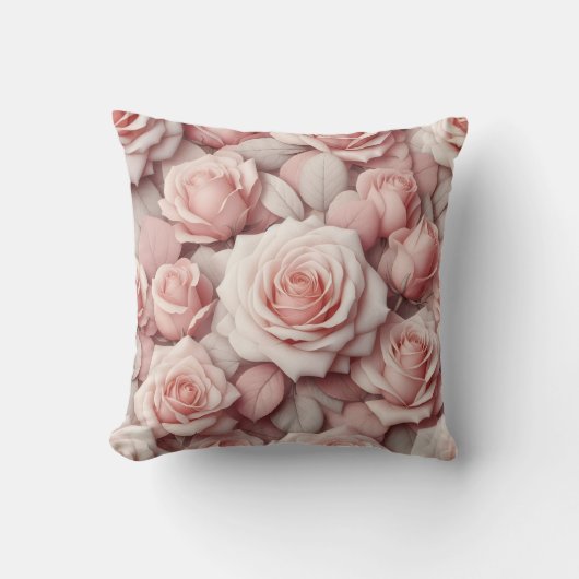 ピンクのバラでさらに素敵に クッション (正面)