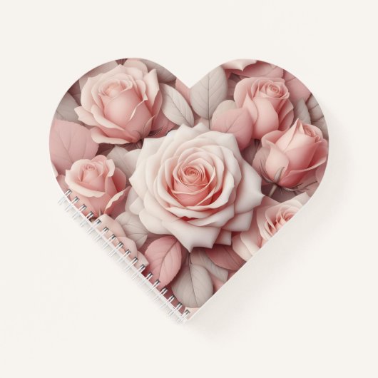 ピンクのバラでさらに素敵に ノートブック (正面)