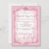 ピンクのバラで生涯を称える追悼式 招待状 (正面)