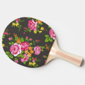ピンクのバラとのヴィンテージの花柄 卓球ラケット (横)