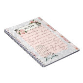 ピンクのバラとアンティーク ノートブック (右側)