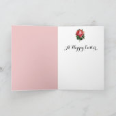 ピンクのバラとイースターエッグを集めるロマンチックな天使 シーズンカード (内部)