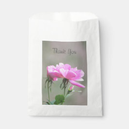 ピンクのバラとグレーの好意ポーチ フェイバーバッグ