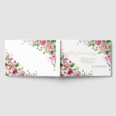 ピンクのバラとゴールドフォイル記念日 ゲストブック (全面)