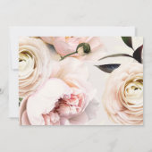 ピンクのバラとシダと写真 |金ゴールド洗礼 サンキューカード (裏面)