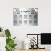 ピンクのバラとシルバーウェディングレセプションシート ポスター (ホームオフィス)