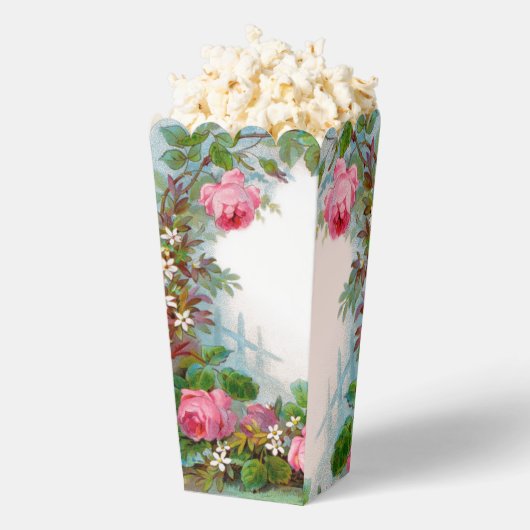 ピンクのバラとジャスミンの誕生日パーティー フェイバーボックス (はじけた状態)