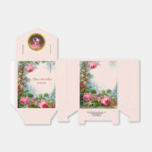 ピンクのバラとジャスミンジェムストーン結婚ズモノグラム フェイバーボックス (折り畳みなし)