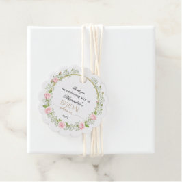 ピンクのバラとソリダゴの花束をありがとう フェイバータグ