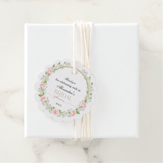 ピンクのバラとソリダゴの花束をありがとう フェイバータグ (インサイチュ)