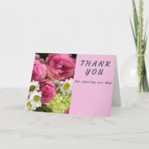 ピンクのバラとデイジーありがとう