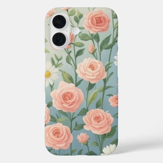 ピンクのバラとデイジー花 Case-Mate iPhoneケース (裏面)