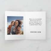 ピンクのバラとハッピーマザーズデーのホリデーカード シーズンカード (内部)