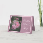 ピンクのバラとハートの母の日のカード カード (正面)