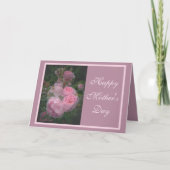 ピンクのバラとハートの母の日のカード カード (正面)