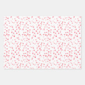 ピンクのバラとハート包装紙シートセット ラッピングペーパーシート (正面3)